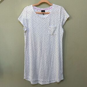 Laura Ashley Cottagecore Ditsy Floral White Ribbed Super Soft Nightgown, large